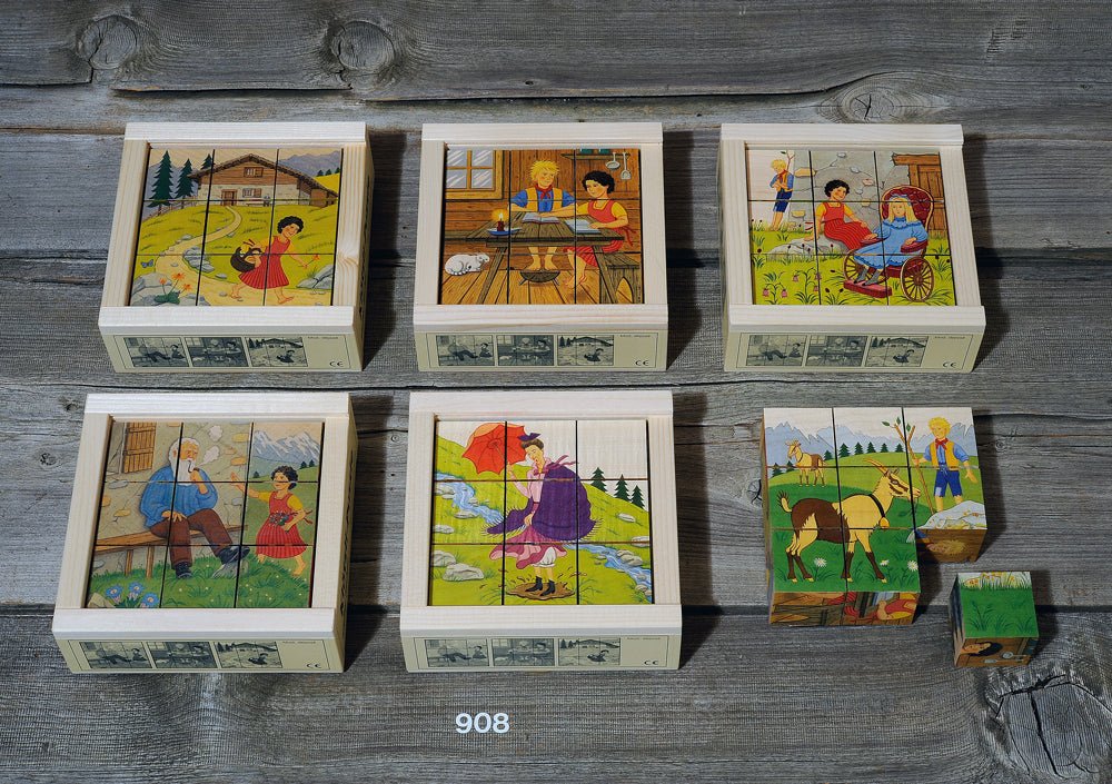 Atelier Fischer Cube Puzzle Heidi, 9 parts - vendor-unknown - Honeybee Toys