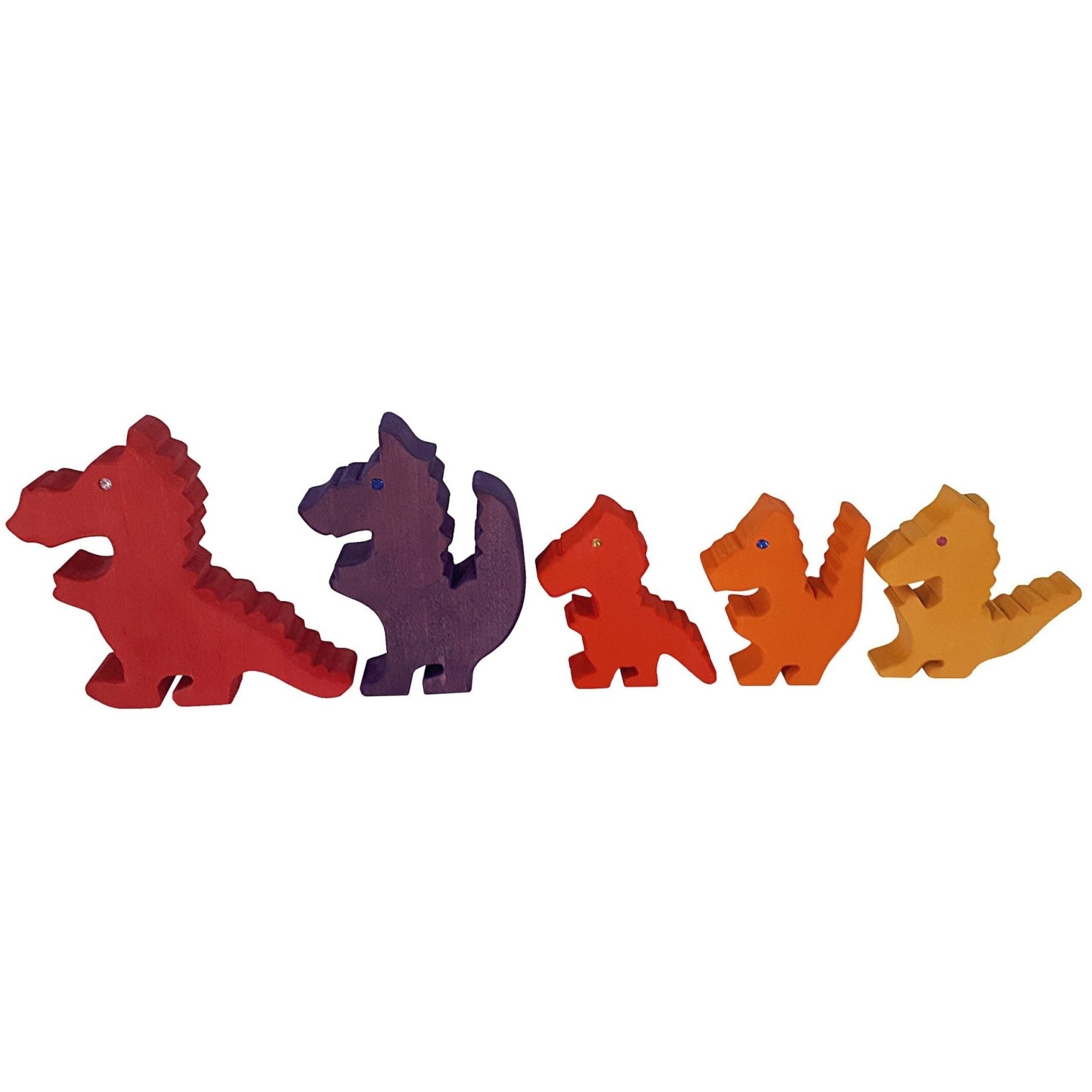 Bauspiel Dragon Family Warm Colours - vendor-unknown - Honeybee Toys