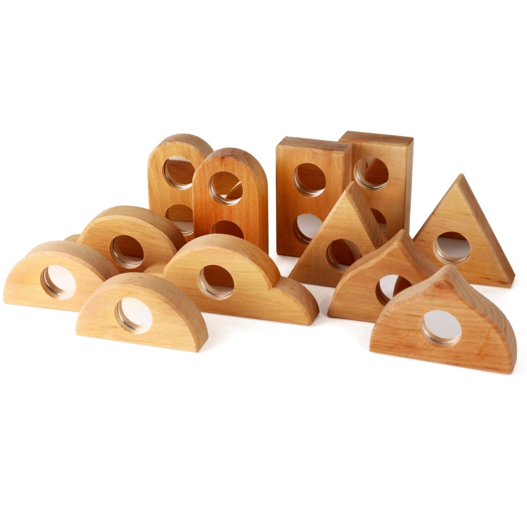 Bauspiel Fairy Tale Window Blocks, Natural with Mirror Pane - vendor-unknown - Honeybee Toys