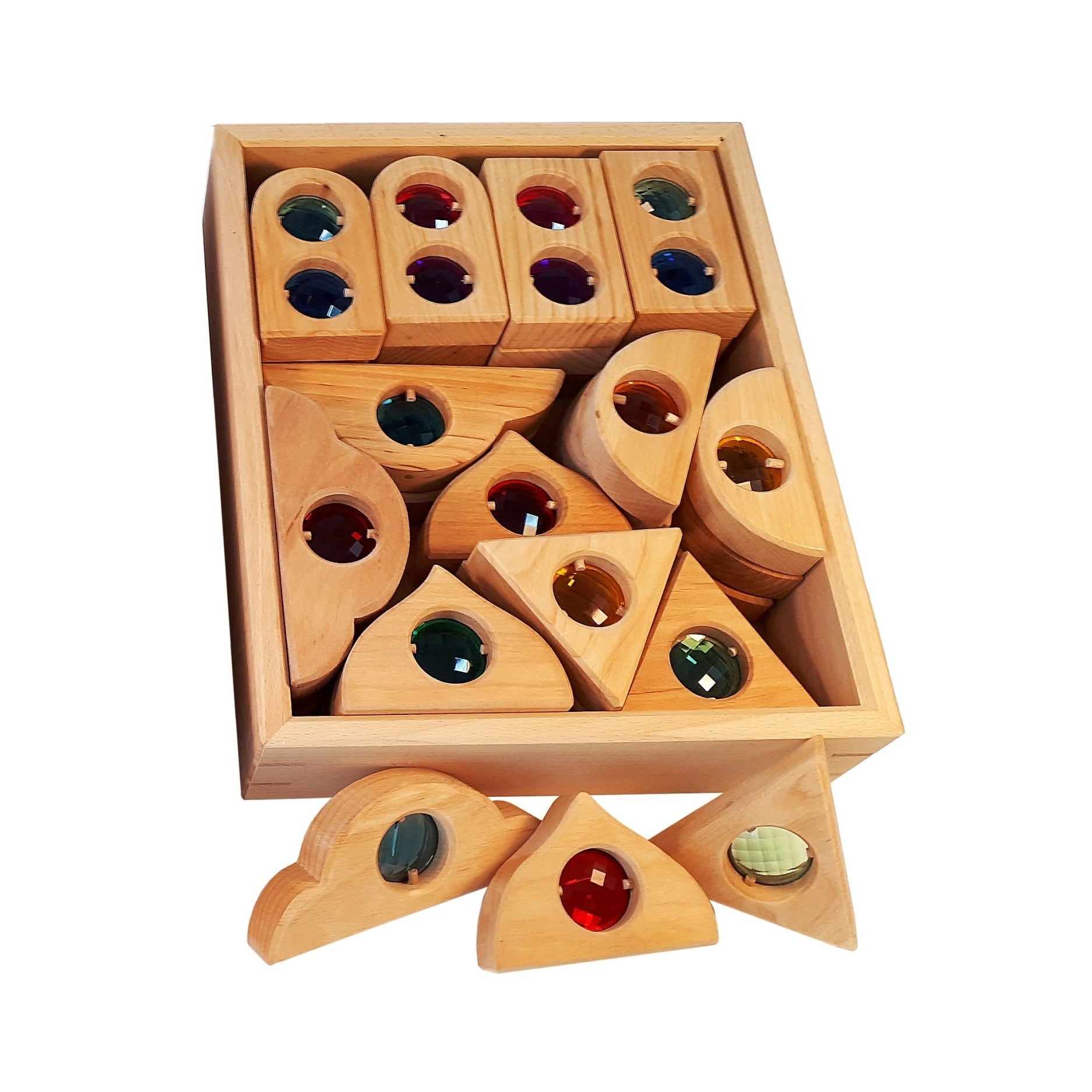 Bauspiel Fairy Tale Window Natural 36 Pieces - vendor-unknown - Honeybee Toys