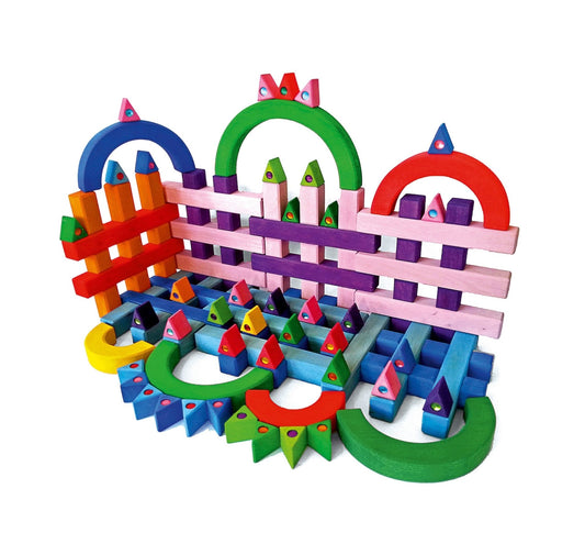 Bauspiel Grid Colourful Blocks 12 Parts - vendor-unknown - Honeybee Toys