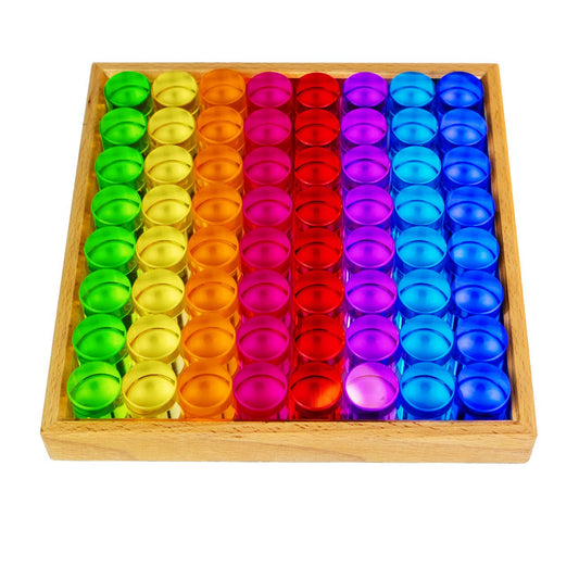 Bauspiel Lucent Cylinders 64 pieces - vendor-unknown - Honeybee Toys