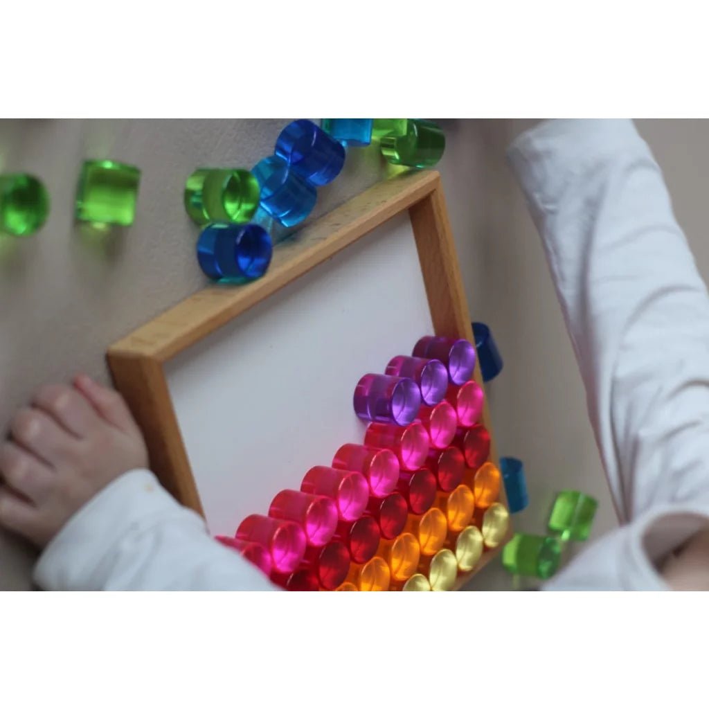 Bauspiel Lucent Cylinders 64 pieces - vendor-unknown - Honeybee Toys