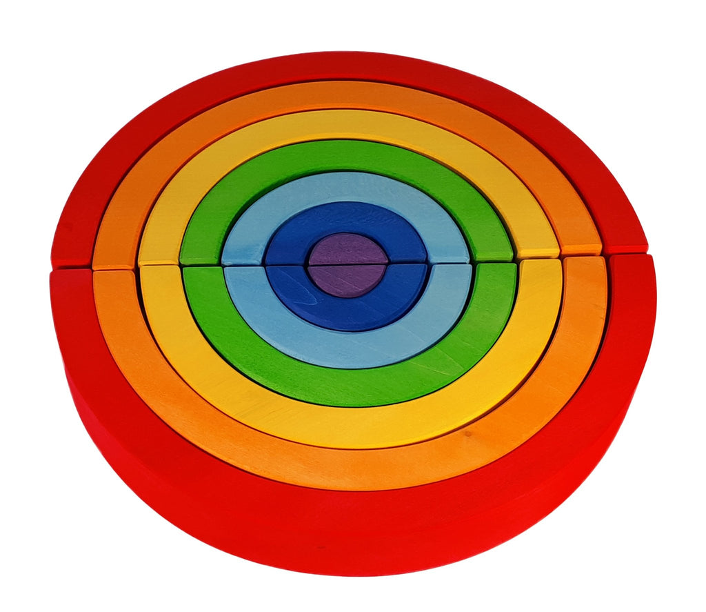 Bauspiel Rainbow full circle 14 parts - vendor-unknown - Honeybee Toys