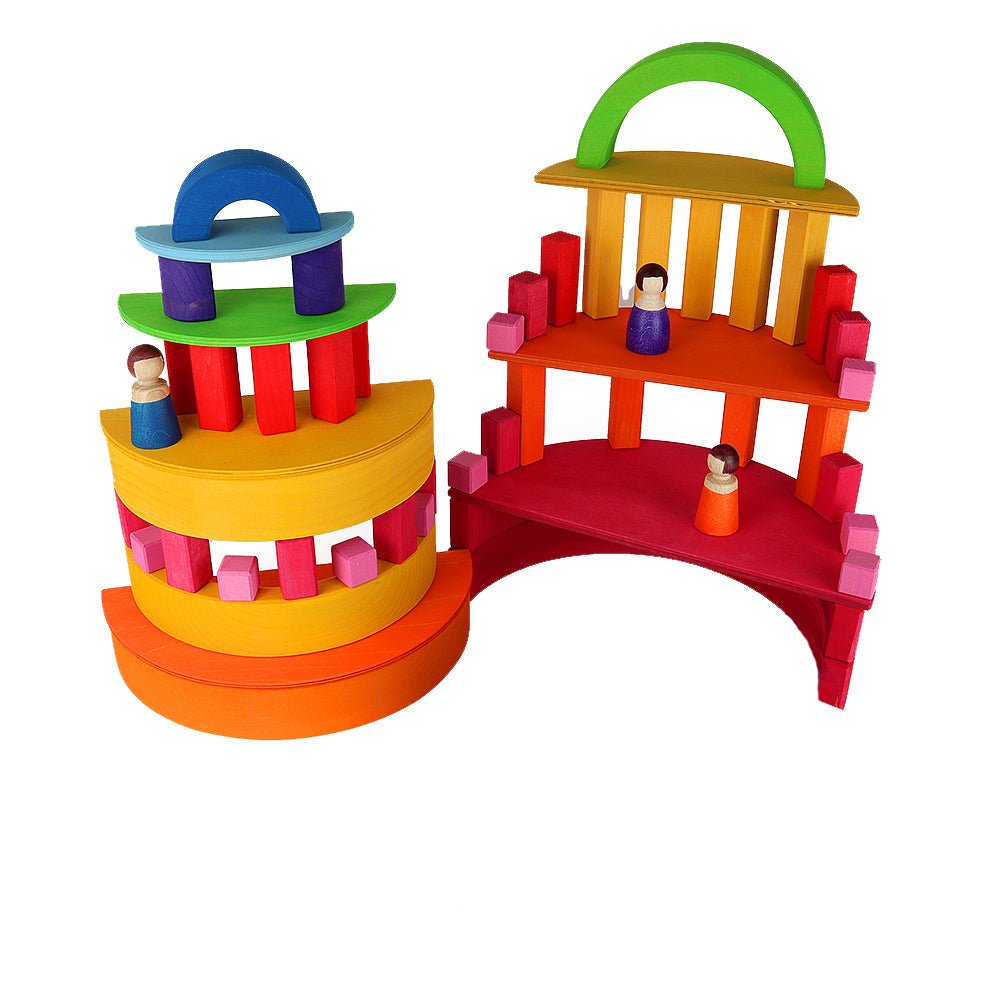 Bauspiel Rainbow Plates - vendor-unknown - Honeybee Toys