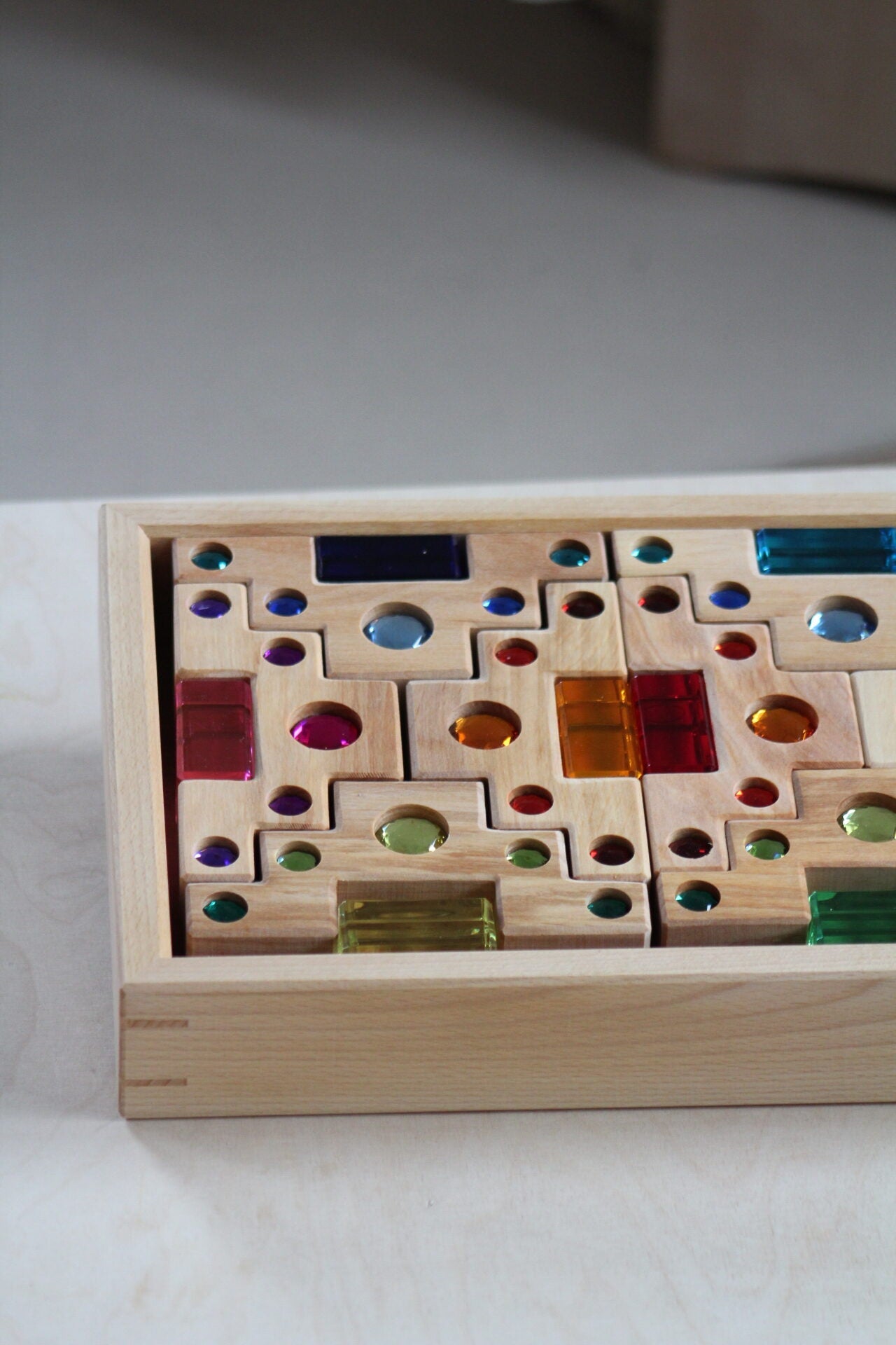 Bauspiel Staircase with Colourful Luminous Blocks – 32-Piece Set - vendor-unknown - Honeybee Toys