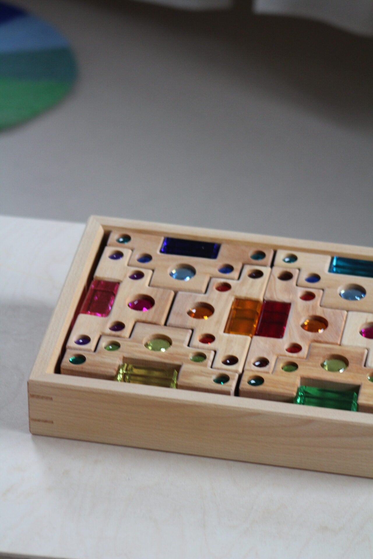 Bauspiel Staircase with Colourful Luminous Blocks – 32-Piece Set - vendor-unknown - Honeybee Toys