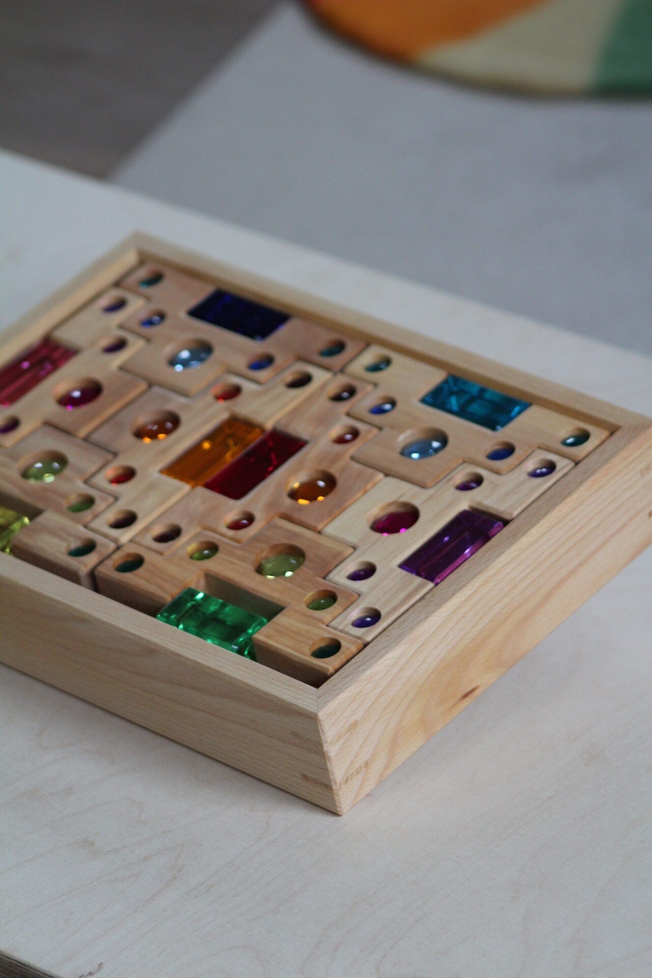 Bauspiel Staircase with Colourful Luminous Blocks – 32-Piece Set - vendor-unknown - Honeybee Toys