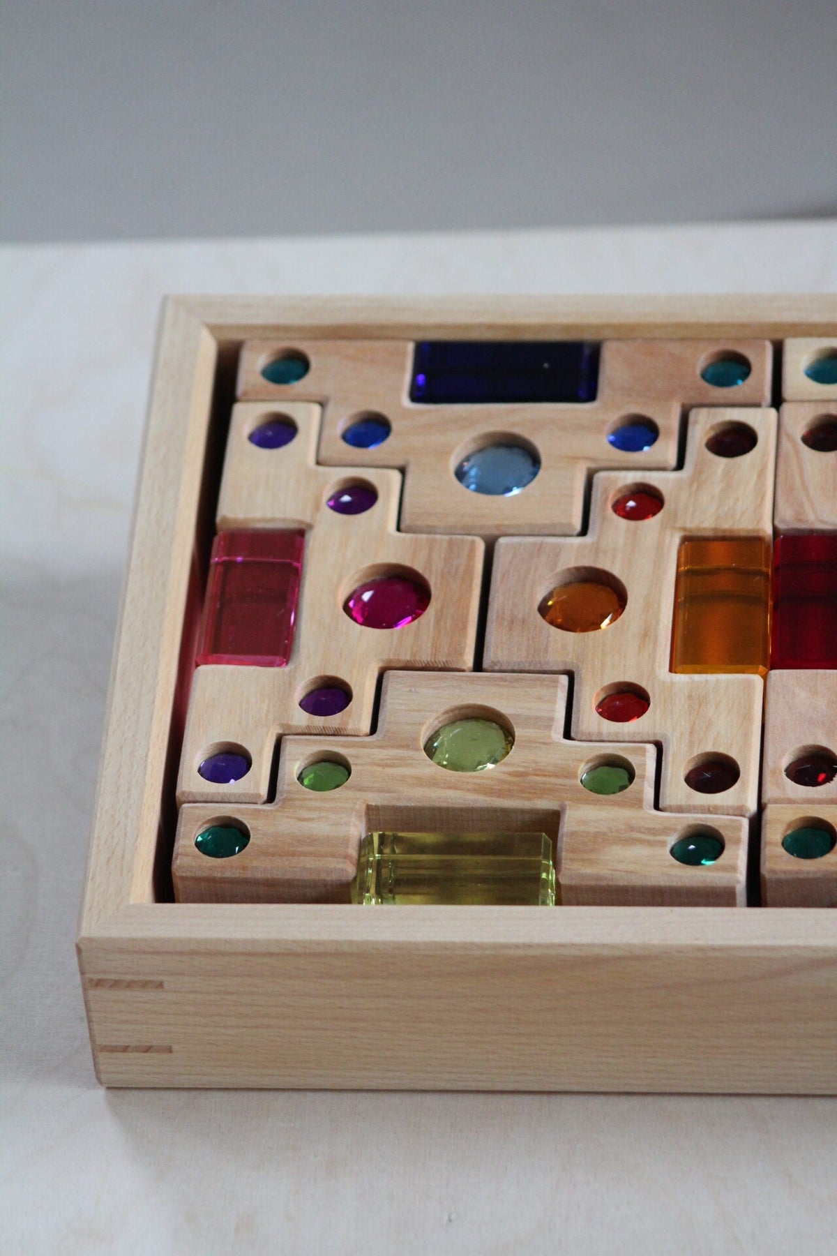 Bauspiel Staircase with Colourful Luminous Blocks – 32-Piece Set - vendor-unknown - Honeybee Toys