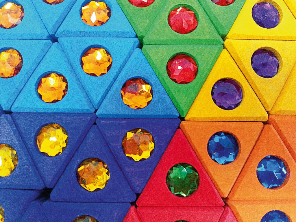 Bauspiel Triangle Sparkling Block Set - vendor-unknown - Honeybee Toys