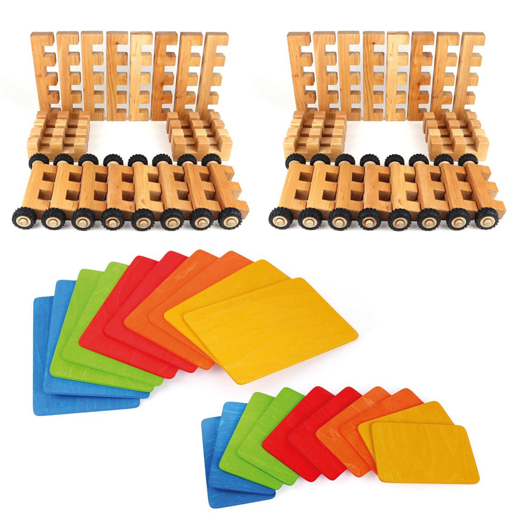 Bauspiel XXL Wheel Kit 68 pcs - vendor-unknown - Honeybee Toys