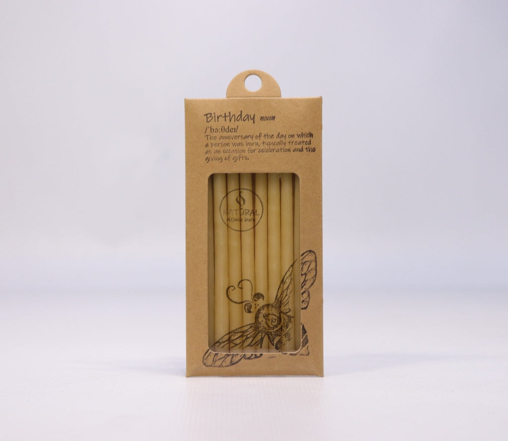 Birthday Candles Super Thin Beeswax Natural 8pk - vendor-unknown - Honeybee Toys
