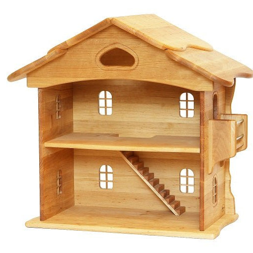 Drewart Doll House Open, Natural - vendor-unknown - Honeybee Toys