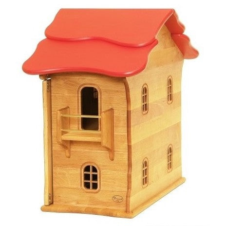 Drewart Doll House with Doors, Red Roof