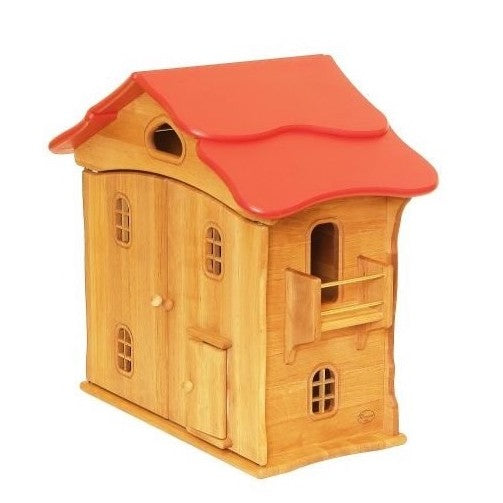 Drewart Doll House with Doors, Red Roof