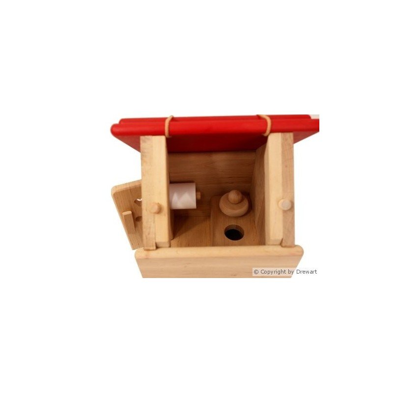 Drewart Toilet with Gable Red Roof - vendor-unknown - Honeybee Toys
