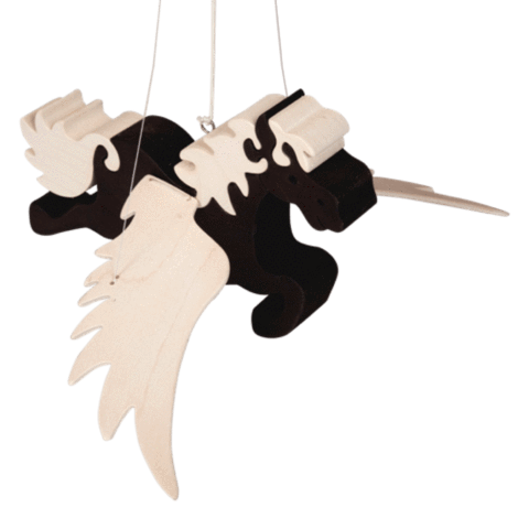 Fauna Jumping Toy Pegasus, Black and White - vendor-unknown - Honeybee Toys
