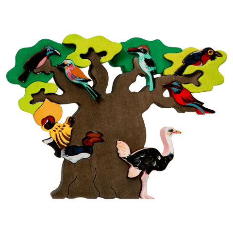 Fauna Puzzle Bird Tree, Africa - vendor-unknown - Honeybee Toys