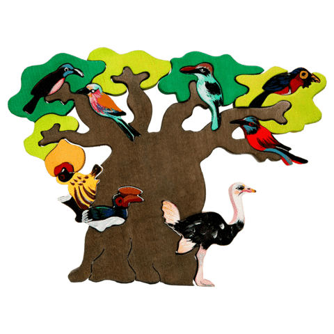Fauna Puzzle Bird Tree, Africa - vendor-unknown - Honeybee Toys