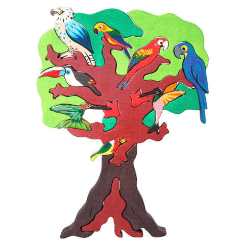 Fauna Puzzle Bird Tree, South America - vendor-unknown - Honeybee Toys