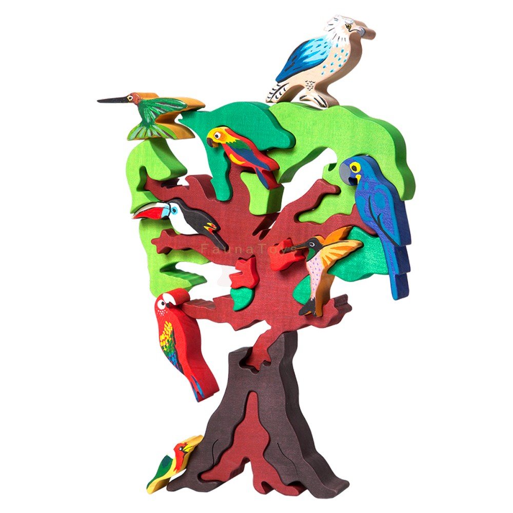 Fauna Puzzle Bird Tree, South America - vendor-unknown - Honeybee Toys