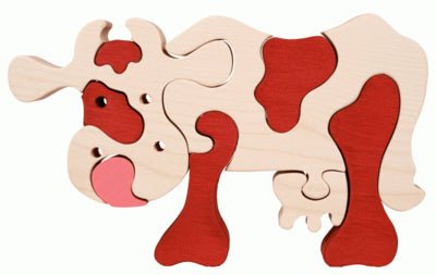 Fauna Puzzle Cow Brown - vendor-unknown - Honeybee Toys