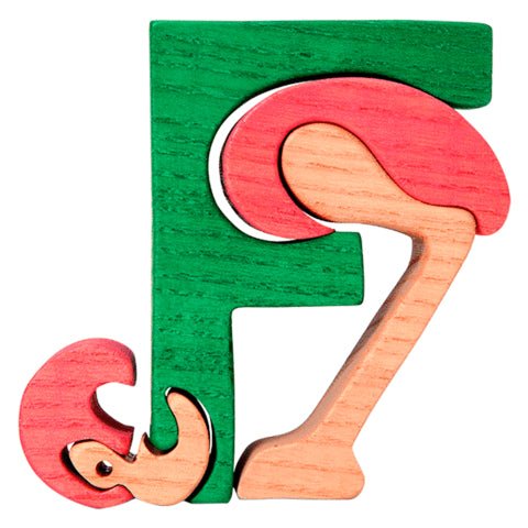 Fauna Puzzle F - Flamingo - vendor-unknown - Honeybee Toys