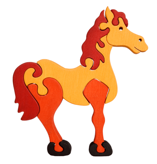 Fauna Puzzle Horse Brown - vendor-unknown - Honeybee Toys