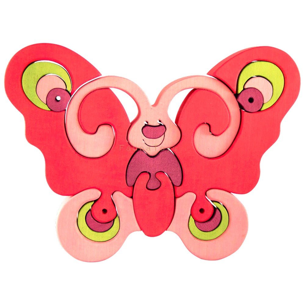 Fauna Puzzle Pink Butterfly - vendor-unknown - Honeybee Toys