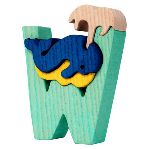 Fauna Puzzle W - Whale - vendor-unknown - Honeybee Toys