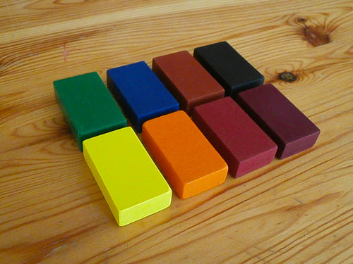 Filana Organic Beeswax Crayons, Blocks 8 with Brown & Black
