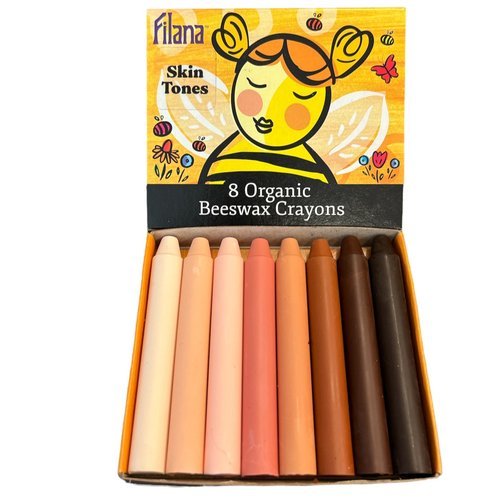 Filana Organic Beeswax Crayons, Skin Tones Stick 8 - vendor-unknown - Honeybee Toys