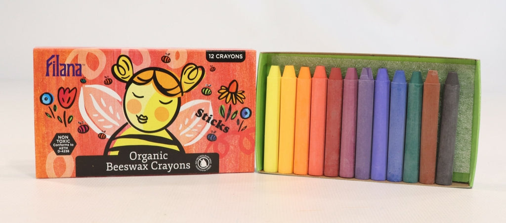 Filana Organic Beeswax Crayons, Sticks 12 with Brown & Black - vendor-unknown - Honeybee Toys