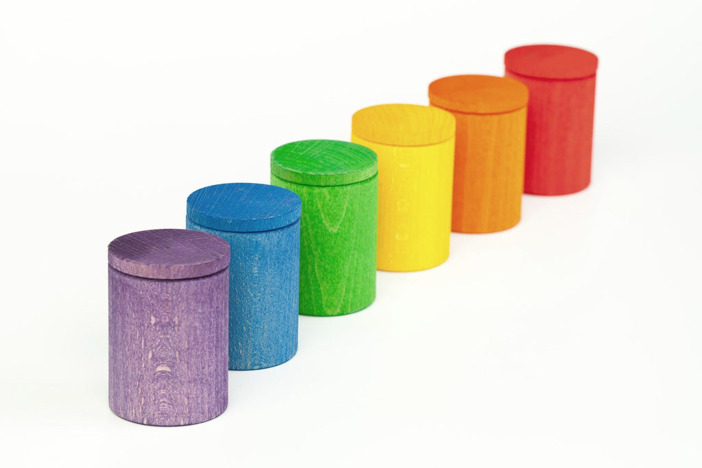 Grapat Cups with Lid Coloured, 6 pieces - vendor-unknown - Honeybee Toys