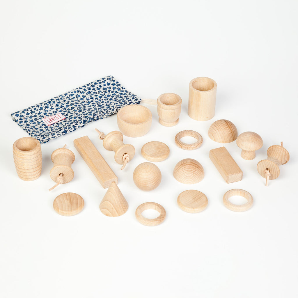 Grapat Treasure Basket Natural, 20 Elements - vendor-unknown - Honeybee Toys