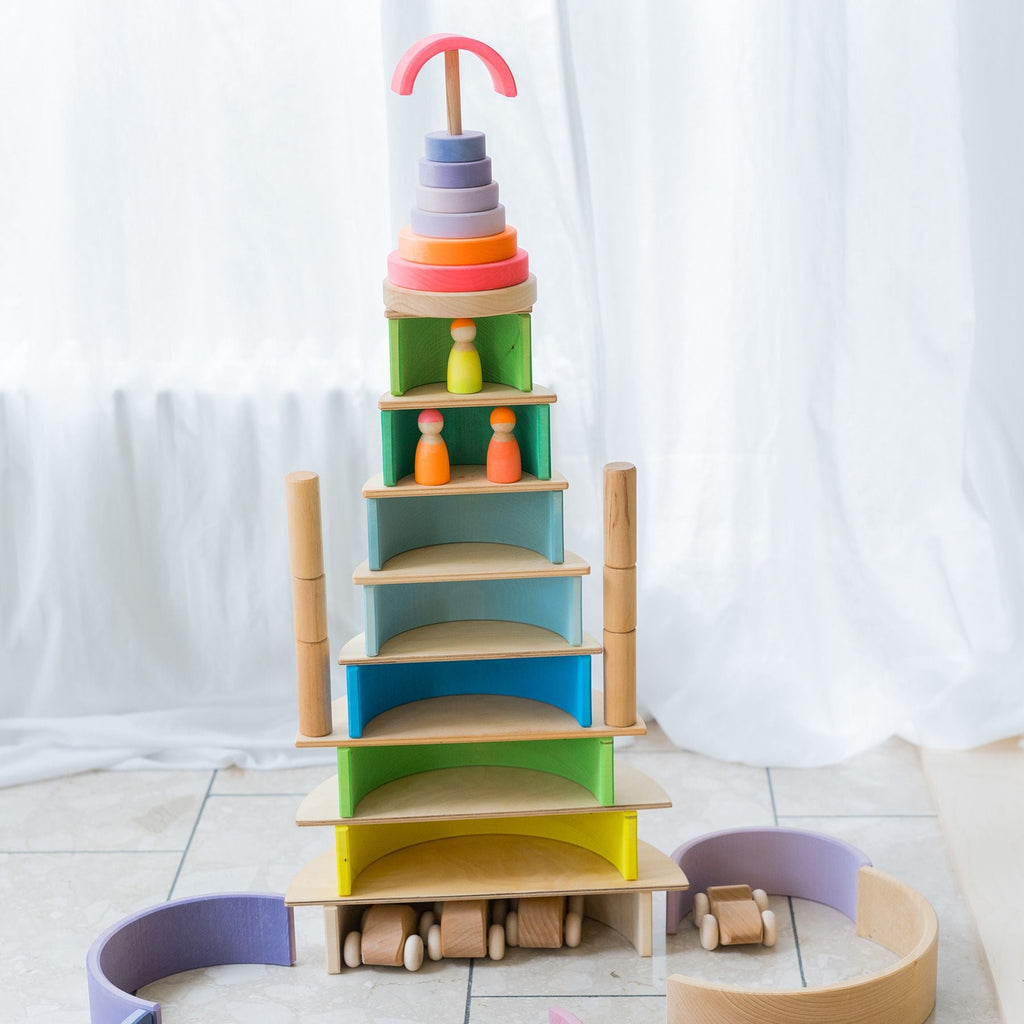Grimm's 10 piece Rainbow Neon Green Overstocked 45% off (Was $144 now $79.20) - vendor-unknown - Honeybee Toys