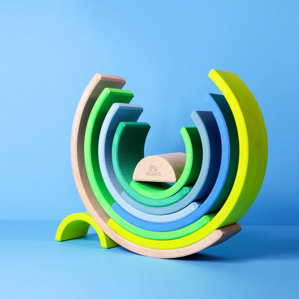 Grimm's 10 piece Rainbow Neon Green Overstocked 45% off (Was $144 now $79.20) - vendor-unknown - Honeybee Toys