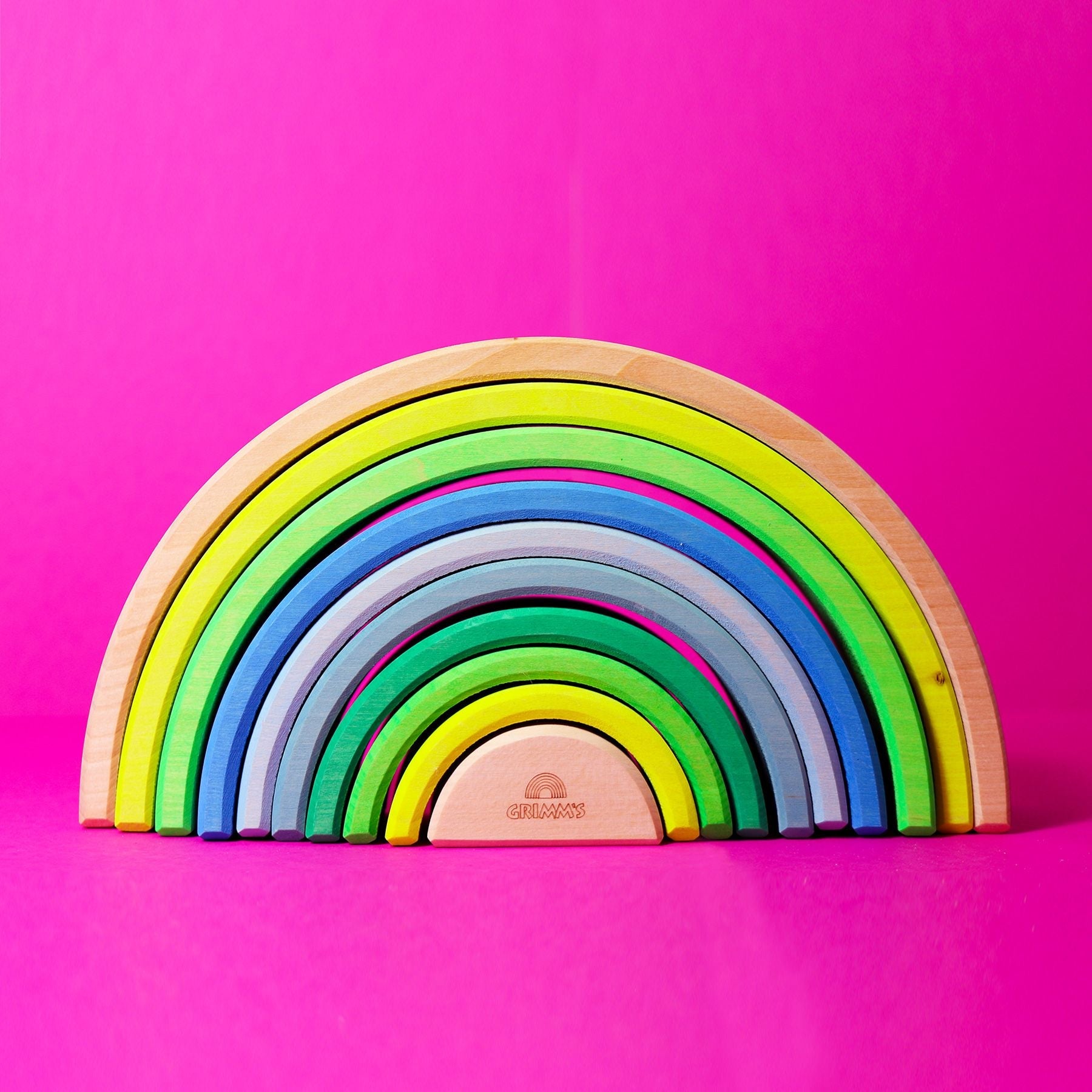 Grimm's 10 piece Rainbow Neon Green Overstocked 45% off (Was $144 now $79.20) - vendor-unknown - Honeybee Toys