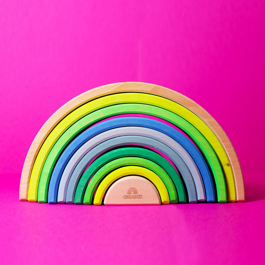 Grimm's 10 piece Rainbow Neon Green Overstocked 45% off (Was $144 now $79.20) - vendor-unknown - Honeybee Toys
