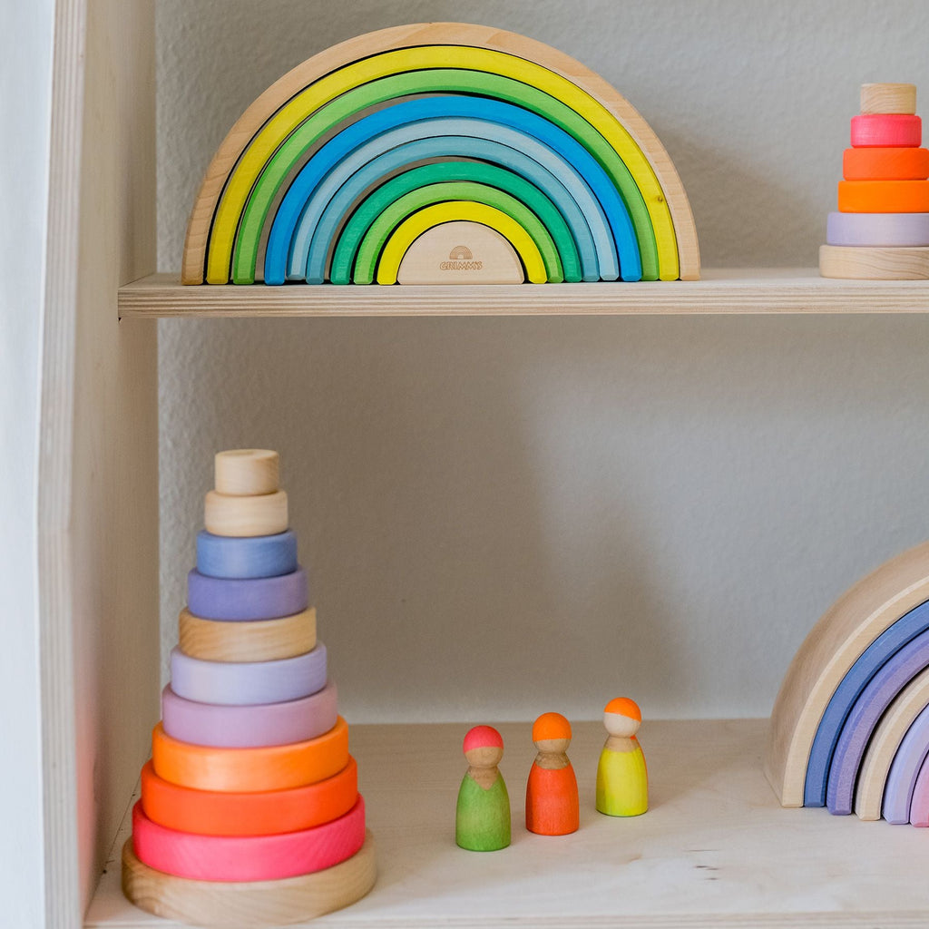 Grimm's 10 piece Rainbow Neon Green Overstocked 45% off (Was $144 now $79.20) - vendor-unknown - Honeybee Toys
