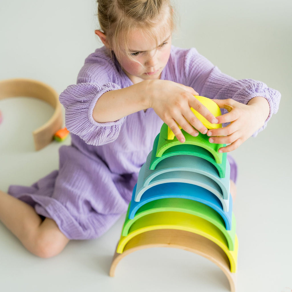 Grimm's 10 piece Rainbow Neon Green Overstocked 45% off (Was $144 now $79.20) - vendor-unknown - Honeybee Toys