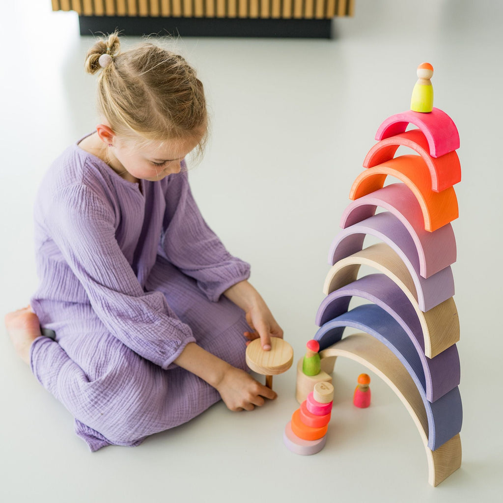 Grimm's 10 piece Rainbow Neon Pink Overstocked 45% off (Was $144 now $79.20) - vendor-unknown - Honeybee Toys