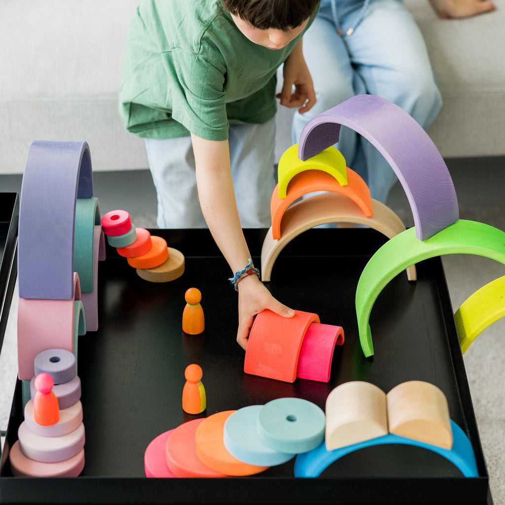 Grimm's 10 piece Rainbow Neon Pink Overstocked 45% off (Was $144 now $79.20) - vendor-unknown - Honeybee Toys