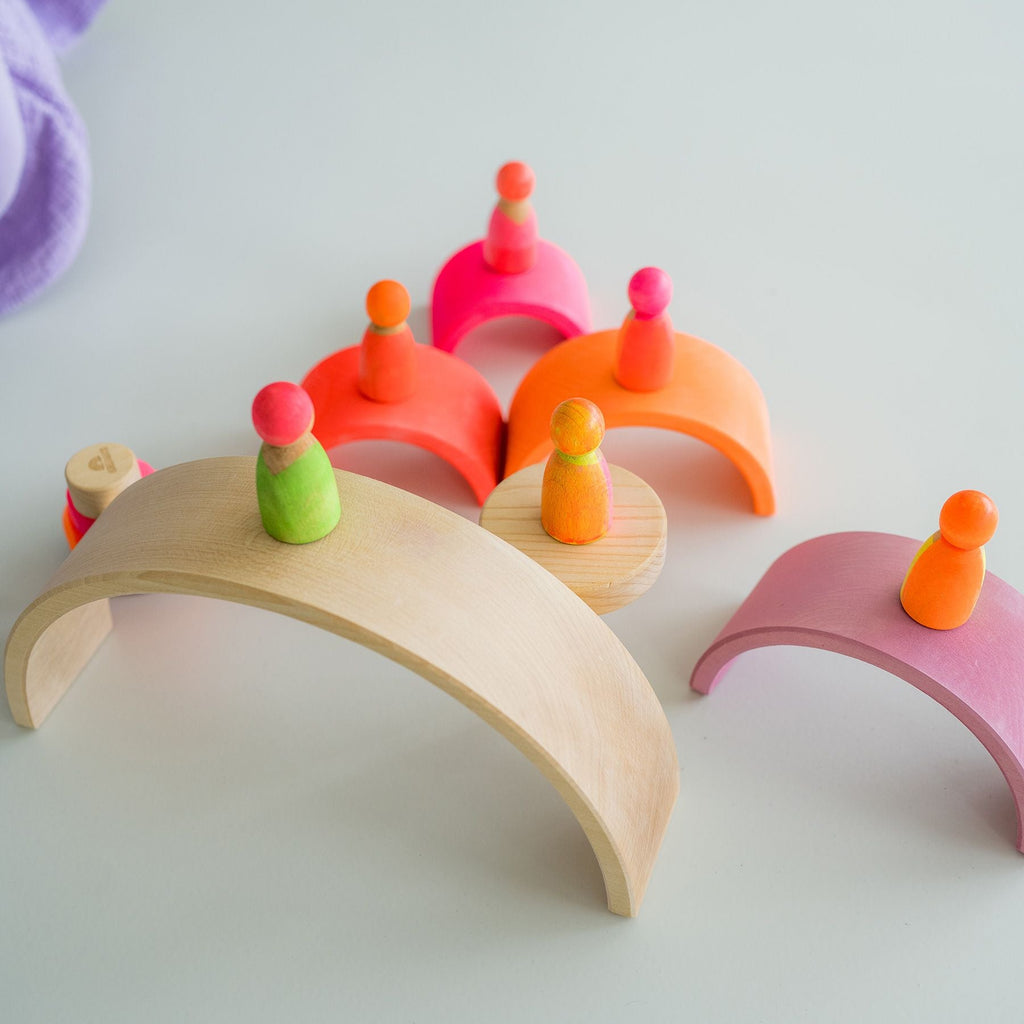 Grimm's 10 piece Rainbow Neon Pink Overstocked 45% off (Was $144 now $79.20) - vendor-unknown - Honeybee Toys