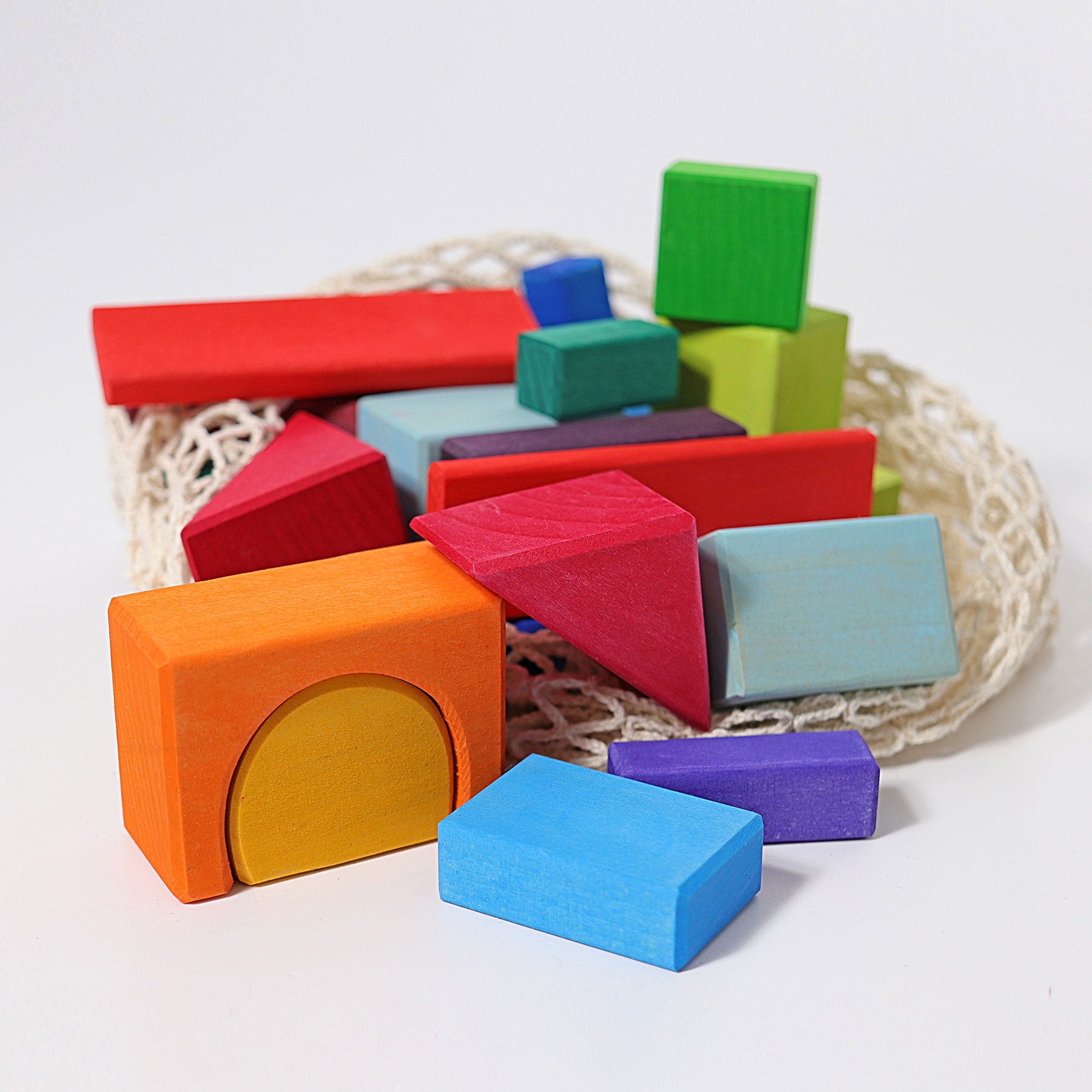Grimm's Blocks Geometrical Coloured, 30 - vendor-unknown - Honeybee Toys