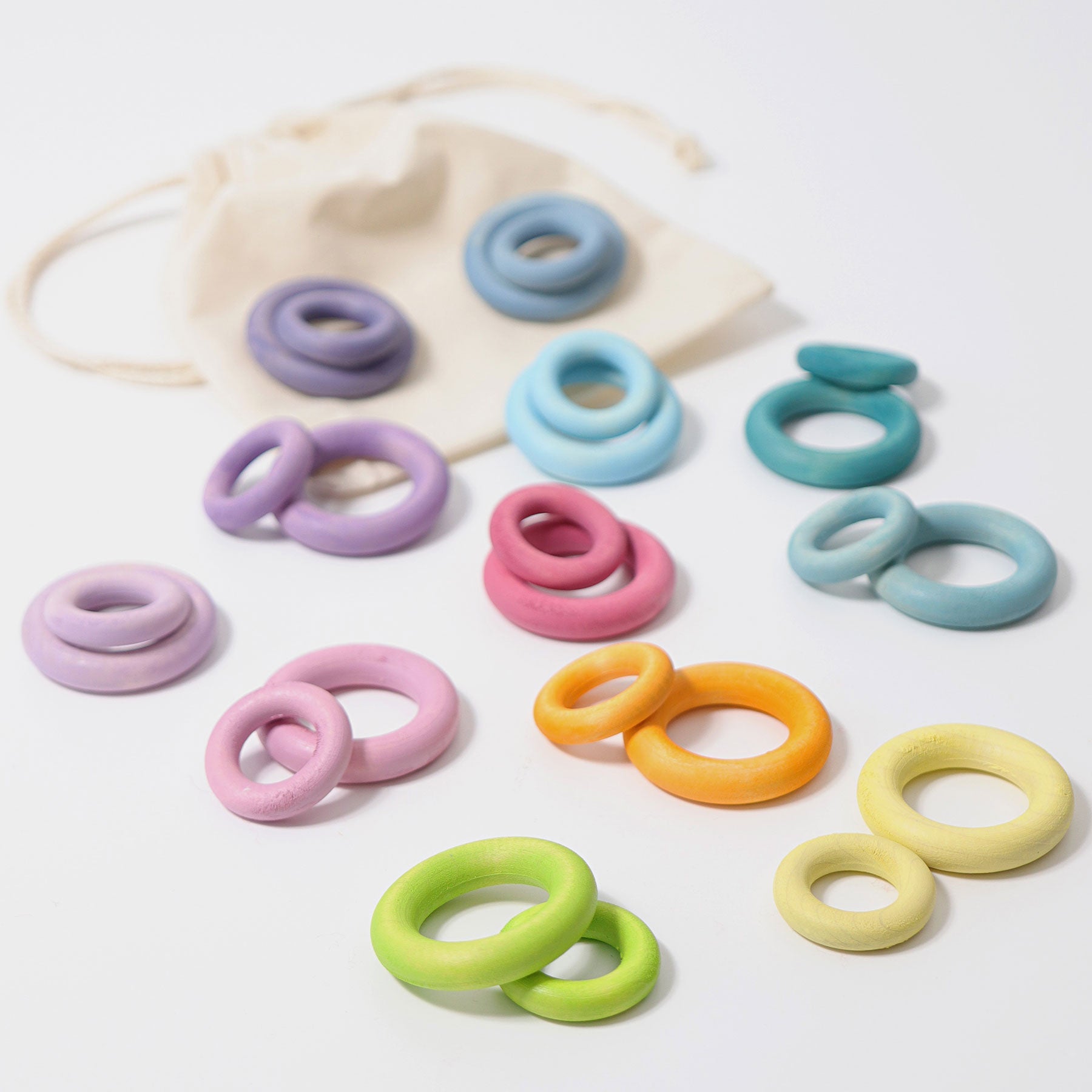 Grimm's Building Rings Pastel - vendor-unknown - Honeybee Toys