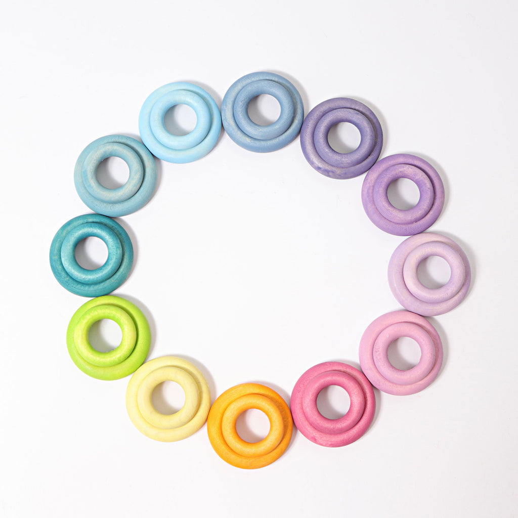 Grimm's Building Rings Pastel - vendor-unknown - Honeybee Toys