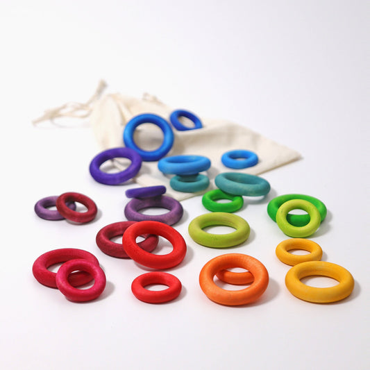 Grimm's Building Rings Rainbow - vendor-unknown - Honeybee Toys