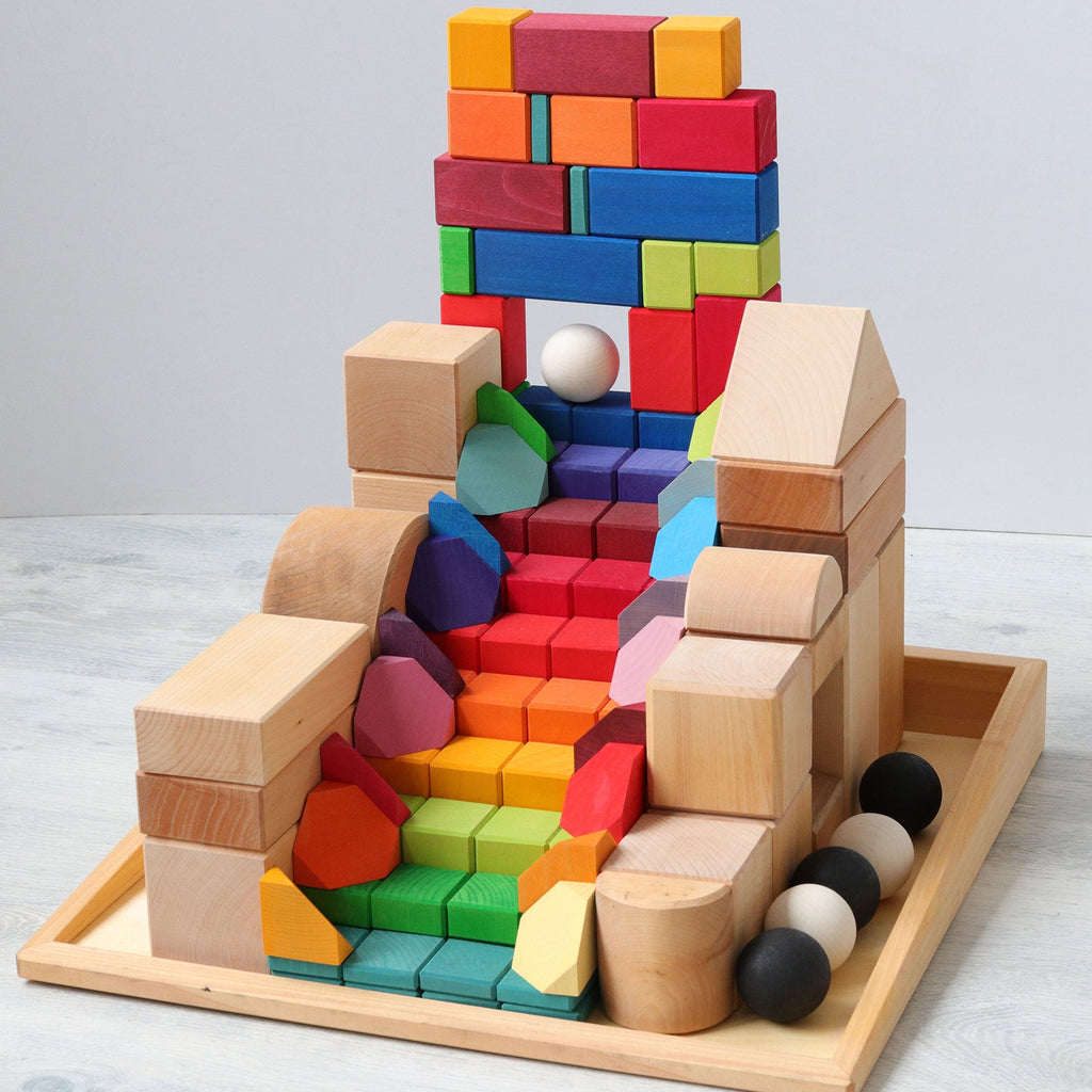Grimm's Building Set Cornerstone with beveled edge - vendor-unknown - Honeybee Toys