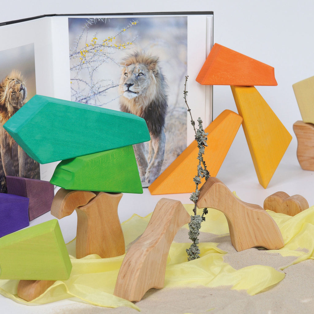 Grimm's Building Set Rainbow Lion - vendor-unknown - Honeybee Toys